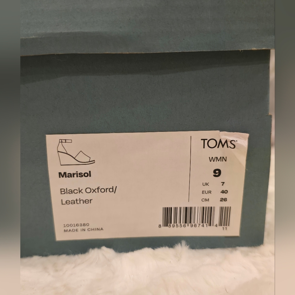 Toms Marisol Black Wedge Sandals - NEW IN BOX - Picture 3 of 8